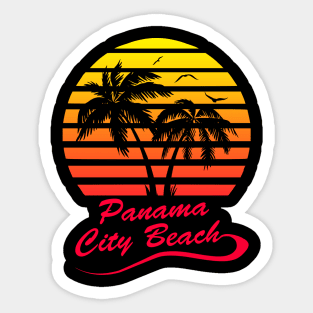 Panama City Beach 80s Sunset Sticker